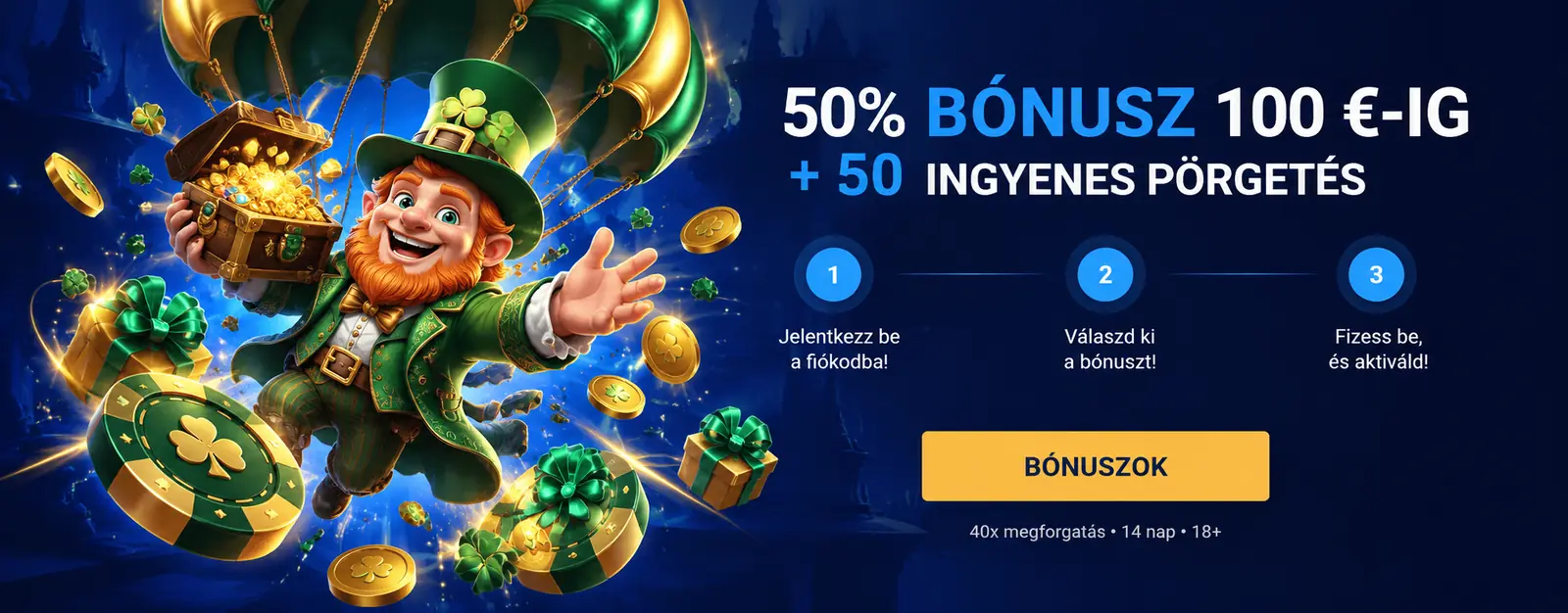 20Bet Casino második befizetési bónusz: 50% 100 €-ig és 50 ingyenes pörgetés