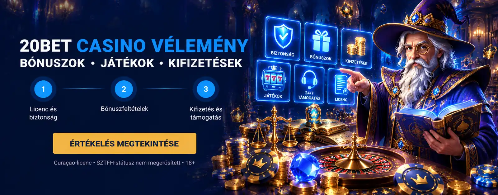 20Bet Casino vélemény: bónuszok, játékok és kifizetések, Curaçao-licenc